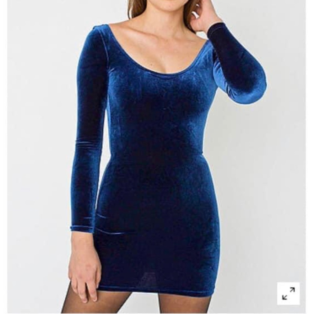 American Apparel Royal Blue Velvet Dress